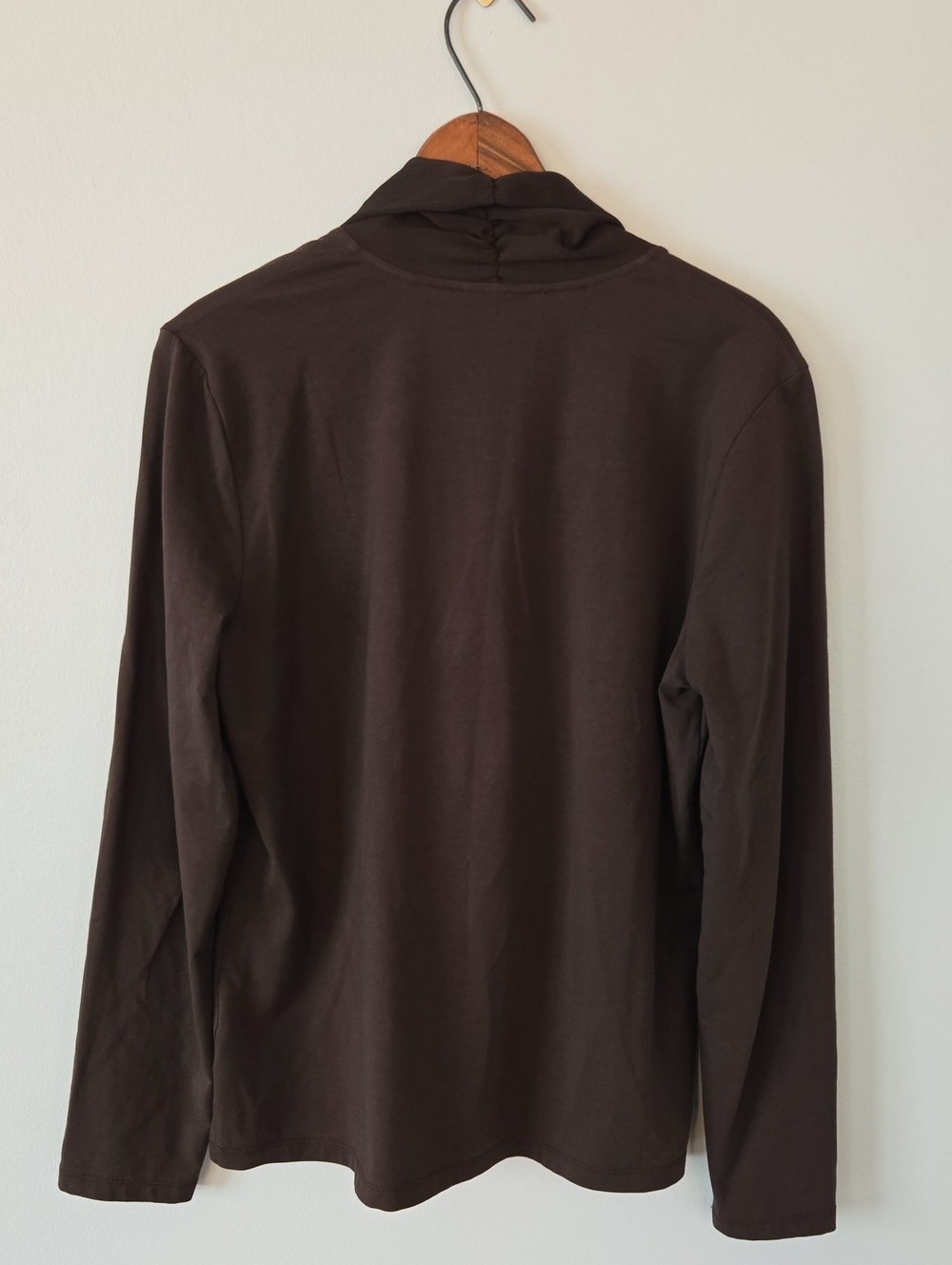 Jones of New York Signature Brown cotton knit draped tie neckline - Picture 3 of 5